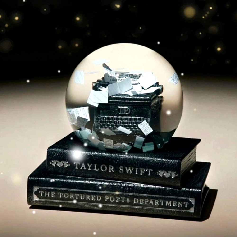 Taylor Swift The Tortured Poets Department Typewriter Snow Globe Christmas